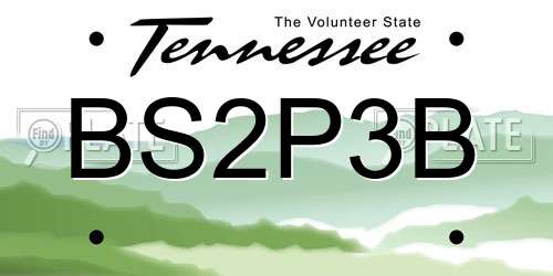 BS2P3B Tennessee License Plate