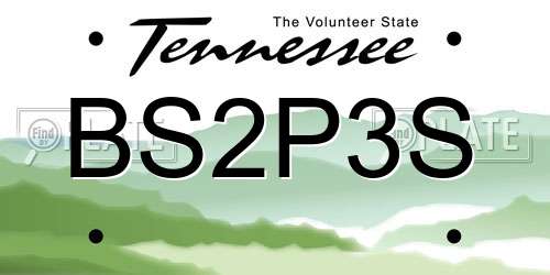 BS2P3S Tennessee License Plate