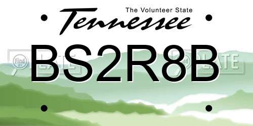 BS2R8B Tennessee License Plate