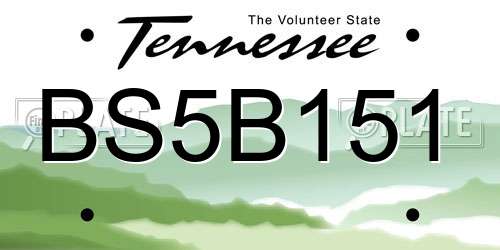 BS5B151 Tennessee License Plate
