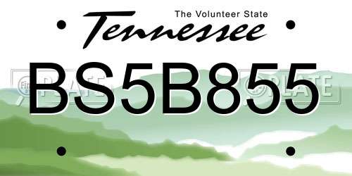 BS5B855 Tennessee License Plate