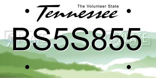 BS5S855 Tennessee License Plate