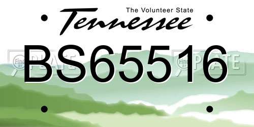 BS65516 Tennessee License Plate