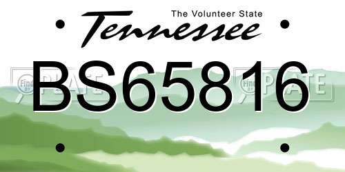 BS65816 Tennessee License Plate
