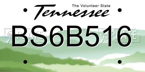 BS6B516 Tennessee License Plate