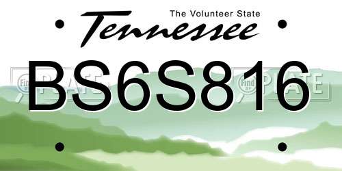 BS6S816 Tennessee License Plate