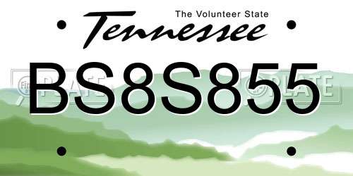 BS8S855 Tennessee License Plate