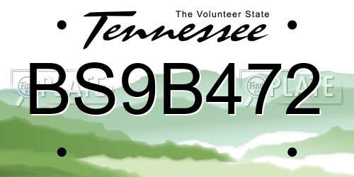 BS9B472 Tennessee License Plate