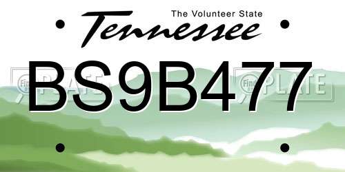 BS9B477 Tennessee License Plate