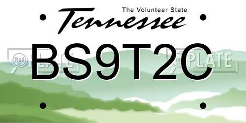 BS9T2C Tennessee License Plate