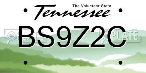 BS9Z2C Tennessee License Plate
