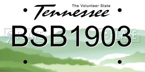 BSB1903 Tennessee License Plate
