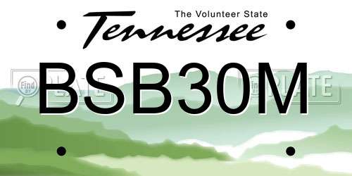 BSB30M Tennessee License Plate