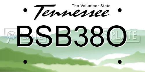 BSB38O Tennessee License Plate