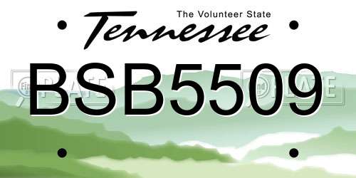 BSB5509 Tennessee License Plate