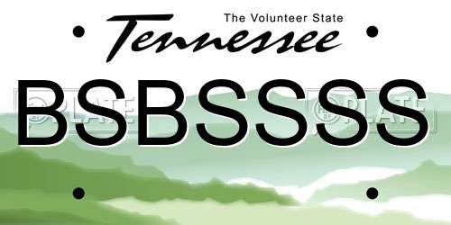 BSBSSSS Tennessee License Plate