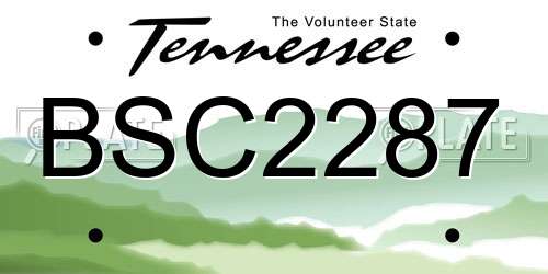 BSC2287 Tennessee License Plate