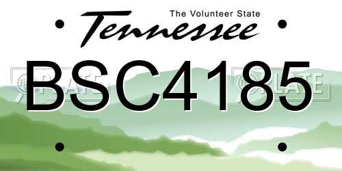 BSC4185 Tennessee License Plate