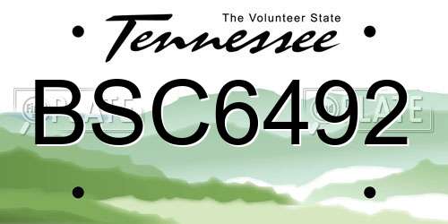 BSC6492 Tennessee License Plate