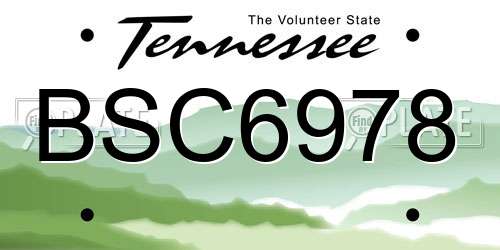 BSC6978 Tennessee License Plate