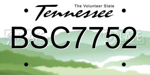 BSC7752 Tennessee License Plate