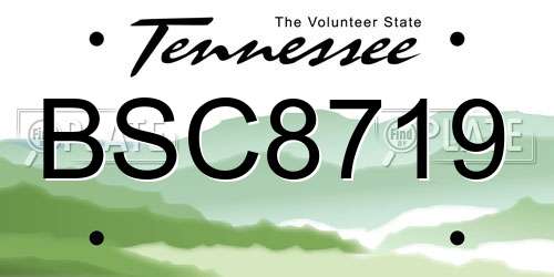 BSC8719 Tennessee License Plate