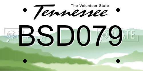BSD079 Tennessee License Plate