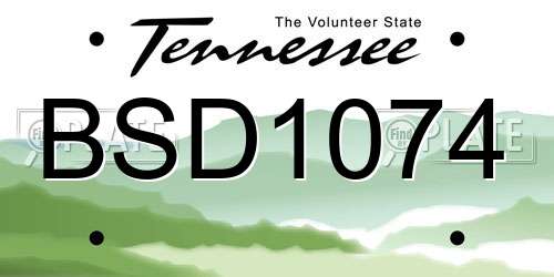 BSD1074 Tennessee License Plate