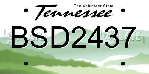 BSD2437 Tennessee License Plate