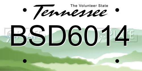 BSD6014 Tennessee License Plate