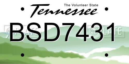 BSD7431 Tennessee License Plate