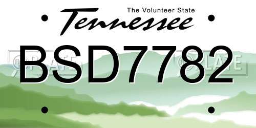 BSD7782 Tennessee License Plate