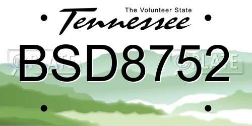 BSD8752 Tennessee License Plate