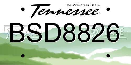 BSD8826 Tennessee License Plate