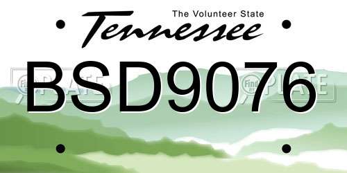 BSD9076 Tennessee License Plate