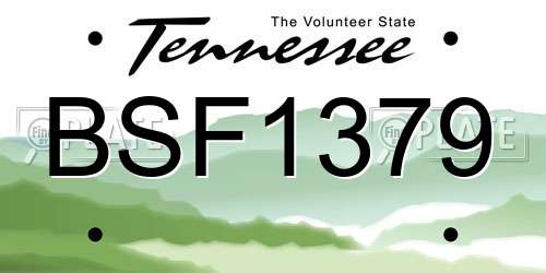 BSF1379 Tennessee License Plate