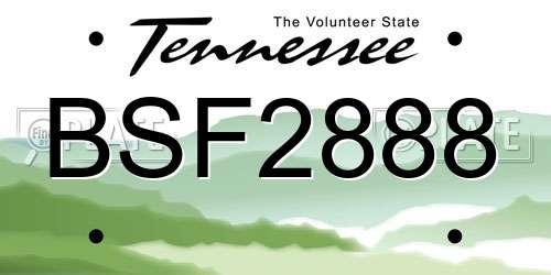 BSF2888 Tennessee License Plate