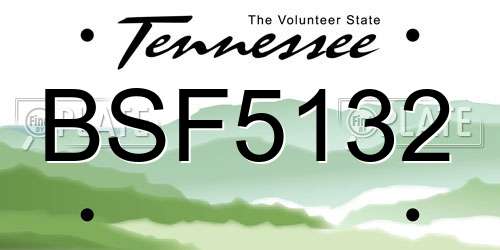 BSF5132 Tennessee License Plate
