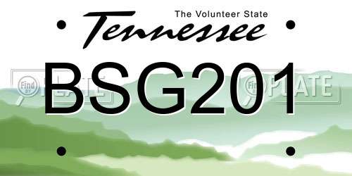 BSG201 Tennessee License Plate