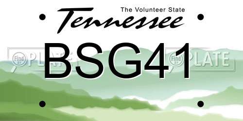 BSG41 Tennessee License Plate