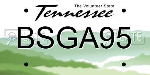 BSGA95 Tennessee License Plate