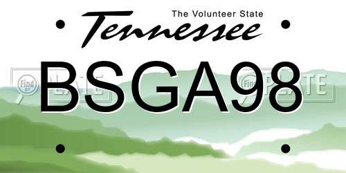 BSGA98 Tennessee License Plate