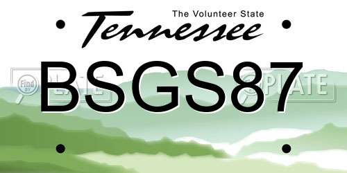 BSGS87 Tennessee License Plate