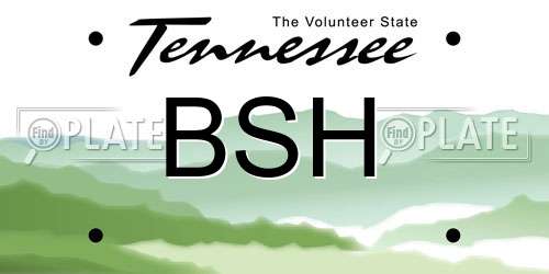 BSH Tennessee License Plate