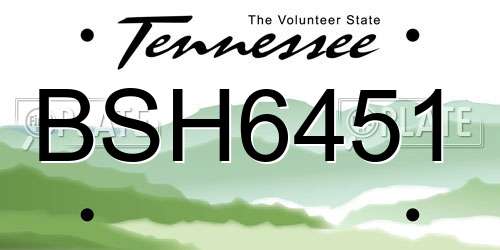 BSH6451 Tennessee License Plate