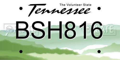 BSH816 Tennessee License Plate