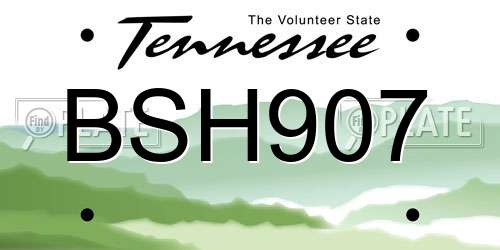 BSH907 Tennessee License Plate