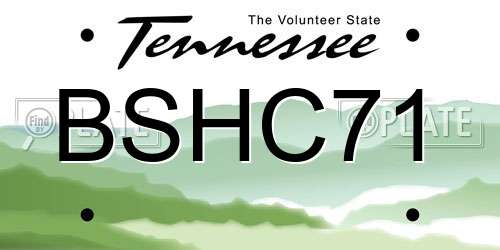 BSHC71 Tennessee License Plate