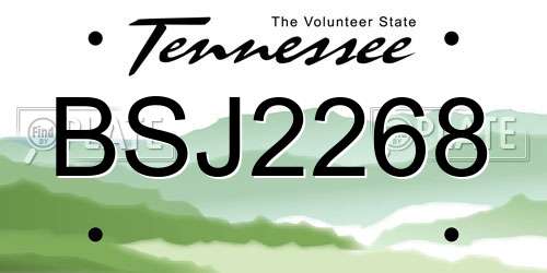 BSJ2268 Tennessee License Plate
