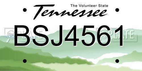 BSJ4561 Tennessee License Plate